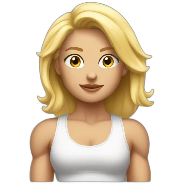 Strong muscle body blonde girl emoji