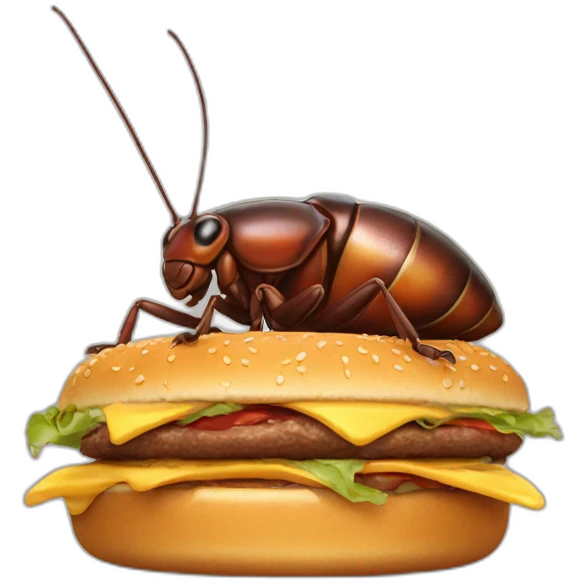 cockroaches eating burger emoji