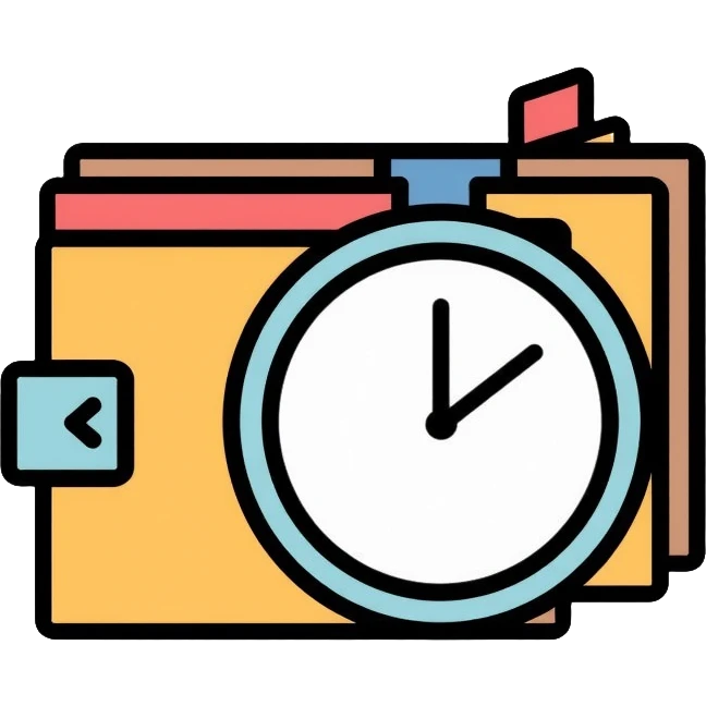 wallet next to a clock emoji