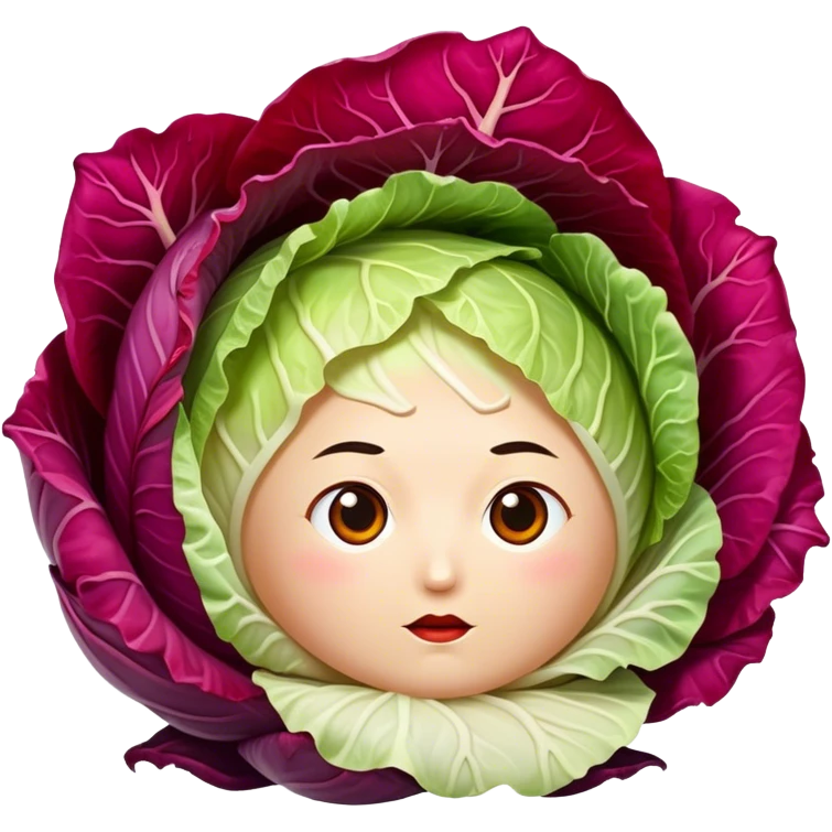 a head of deep red spicy korean style cabbage kimchi emoji