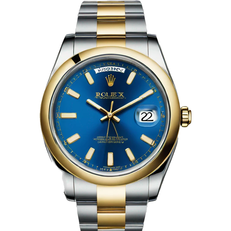 Rolex Watch  blue / Gold emoji