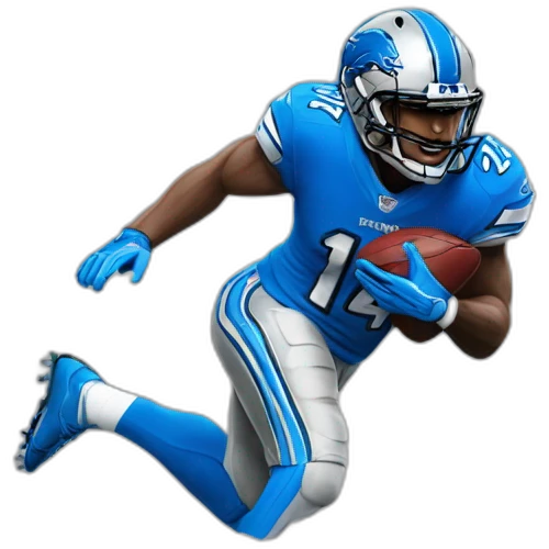 Detroit Lions football player wearing number 14 emoji