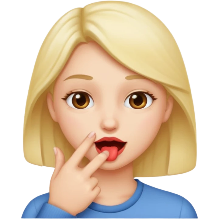 Finger bitting in a flirty way emoji
