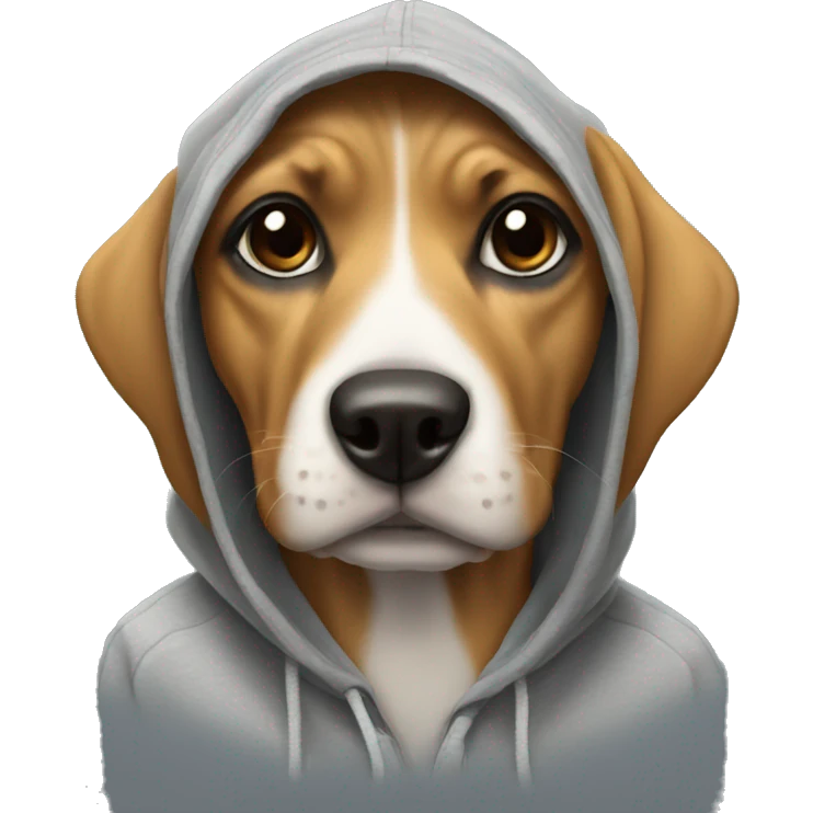 Dog wearing a hoodie emoji