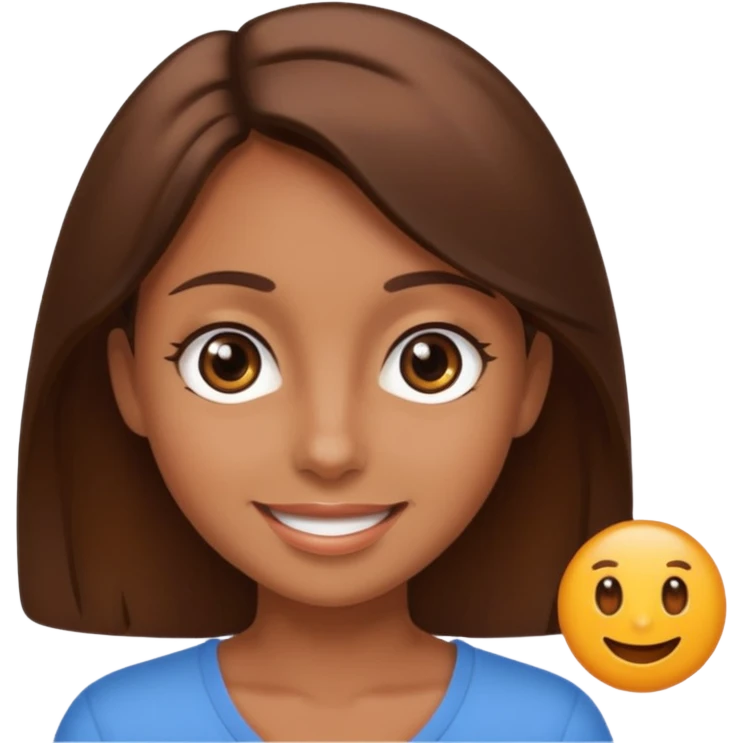 big dark eyes and tanned skin brown hair emoji