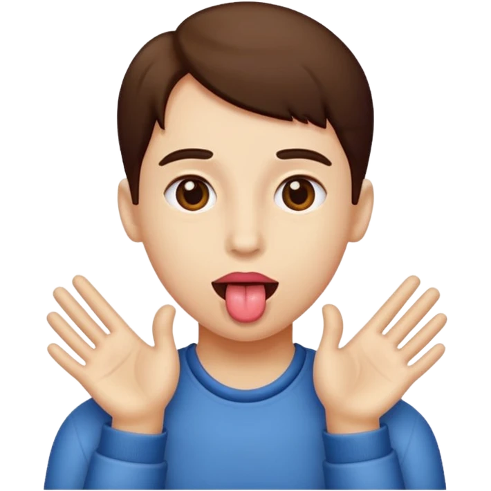 Tongue out with hands the side emoji