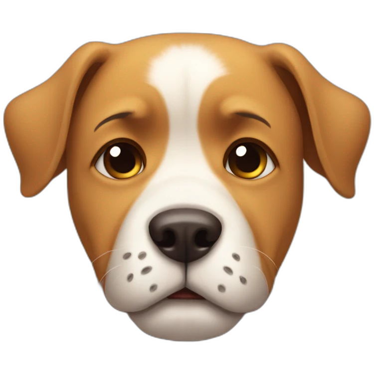 The dog is sad and cry emoji