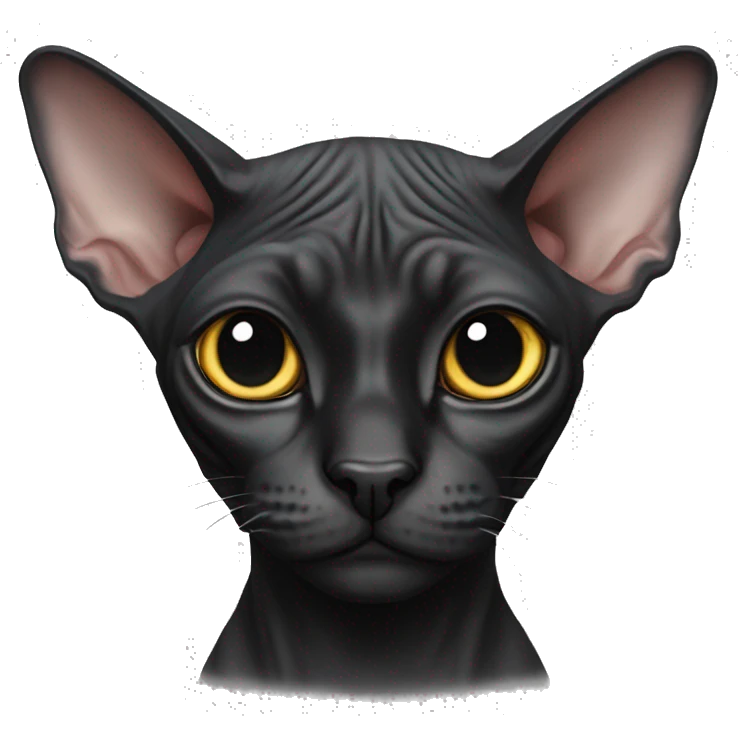 Black sphynx cat emoji