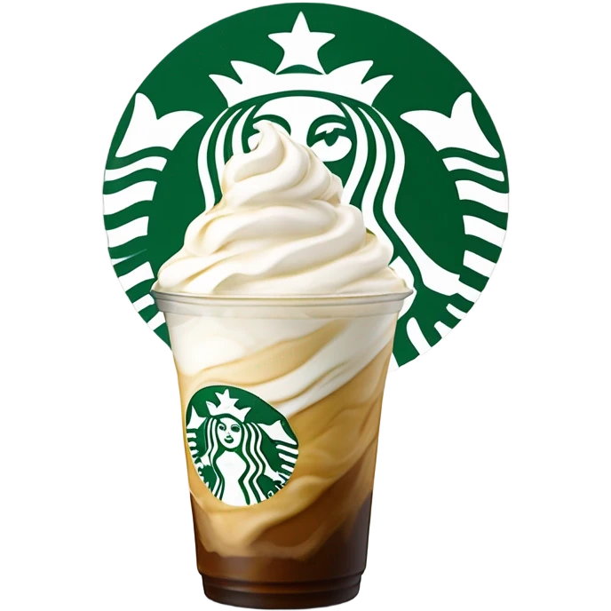 Starbucks Frappuccino with whipped cream emoji
