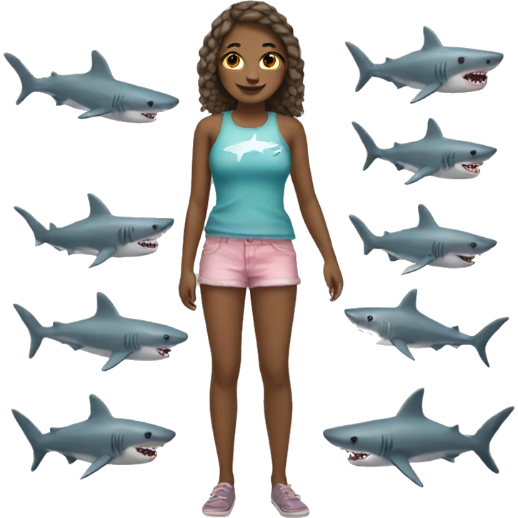 Girly shark emoji