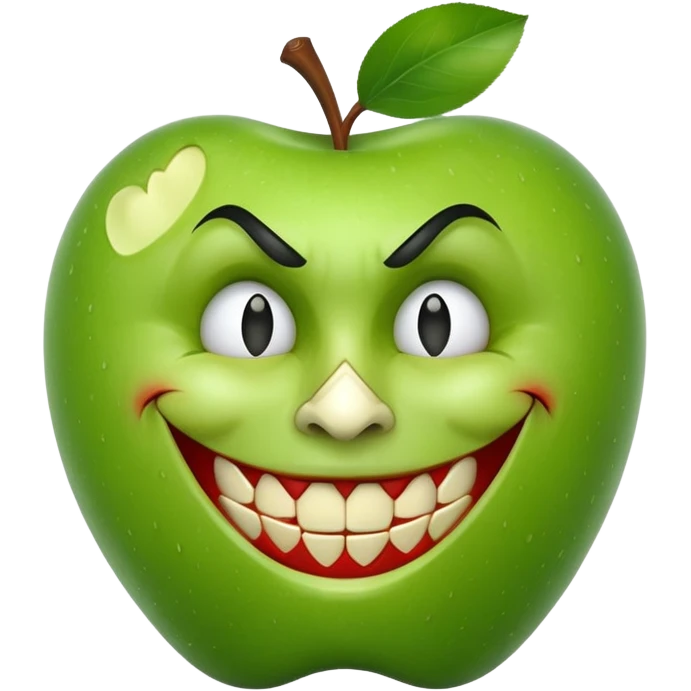 joker apple emoji with a bite taken out emoji