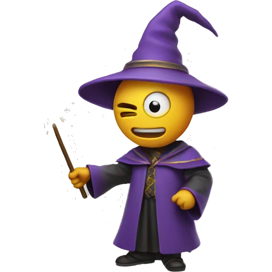 wizard with an exploding wand emoji