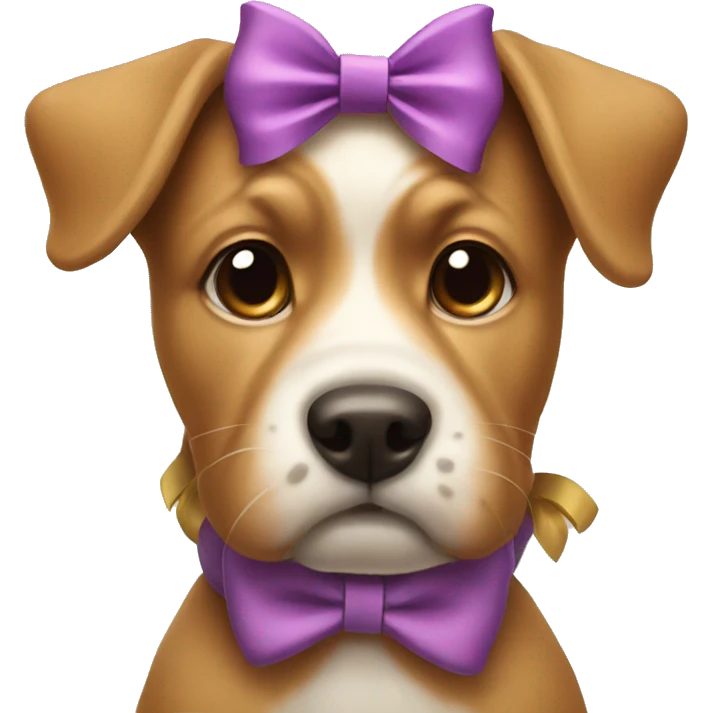 Dog with a bow emoji