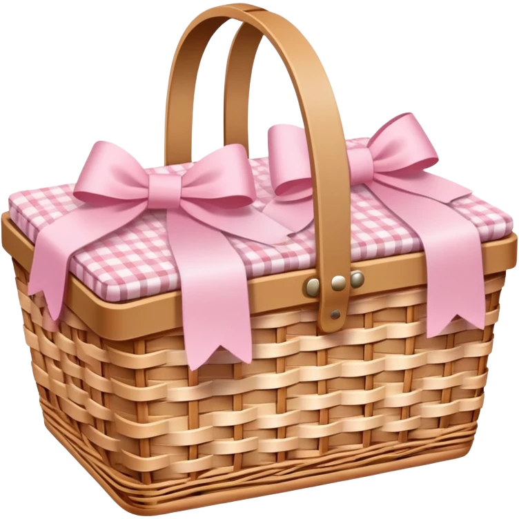 Picnic basket with light pink bows emoji