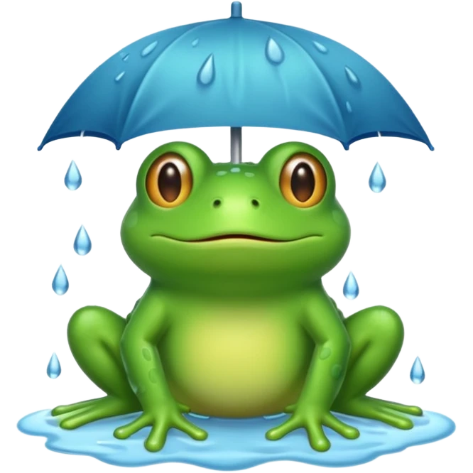 Une grenouille sous la pluie emoji