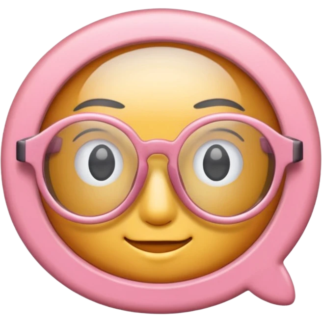 Rose pink glasses, Oval type shaped. emoji