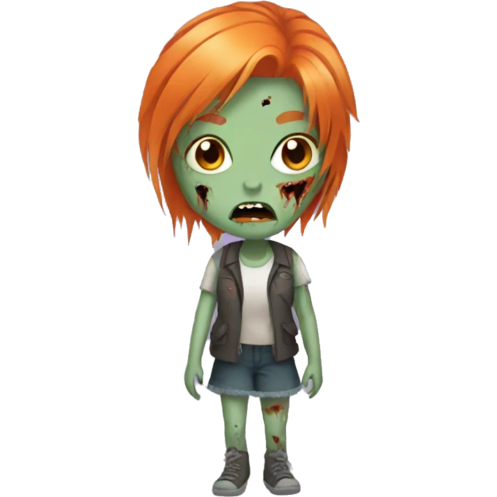 girl zombie with orange hair emoji
