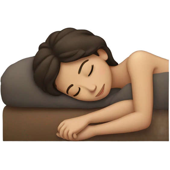 Brunette girl sleepin emoji