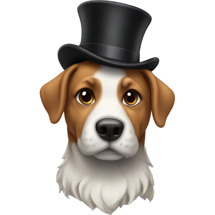 Dog wearing a top hat emoji