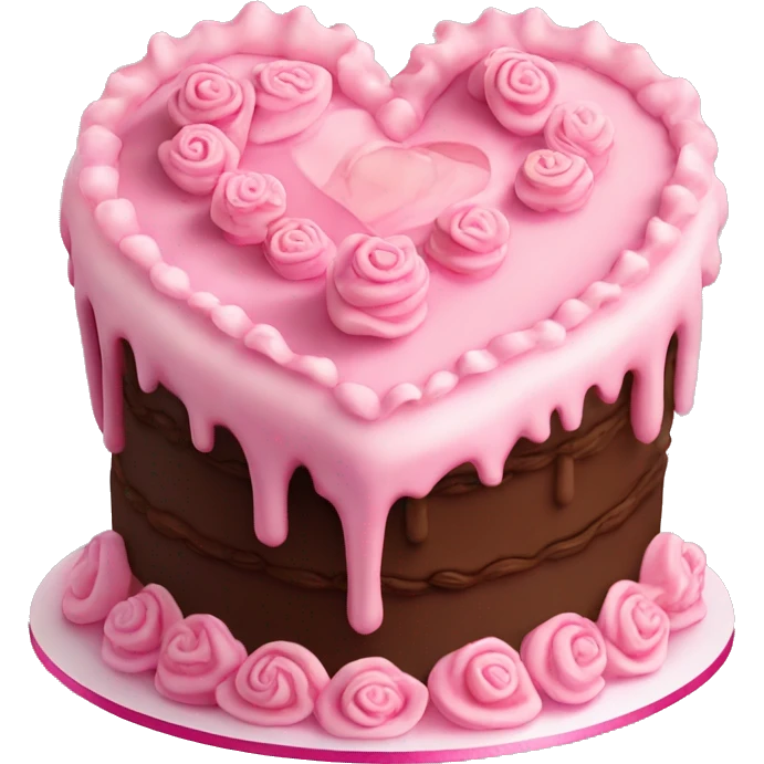 Birthday cake heart ruffles pink coquette emoji