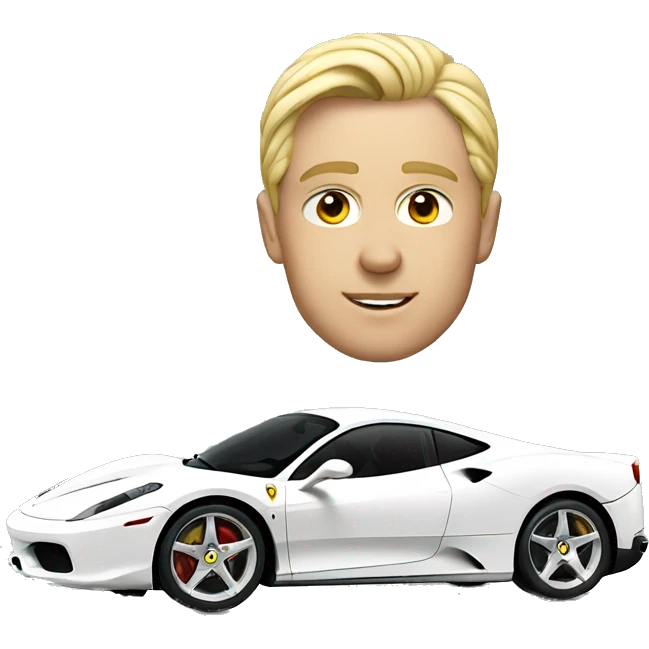 A white Ferrari  emoji