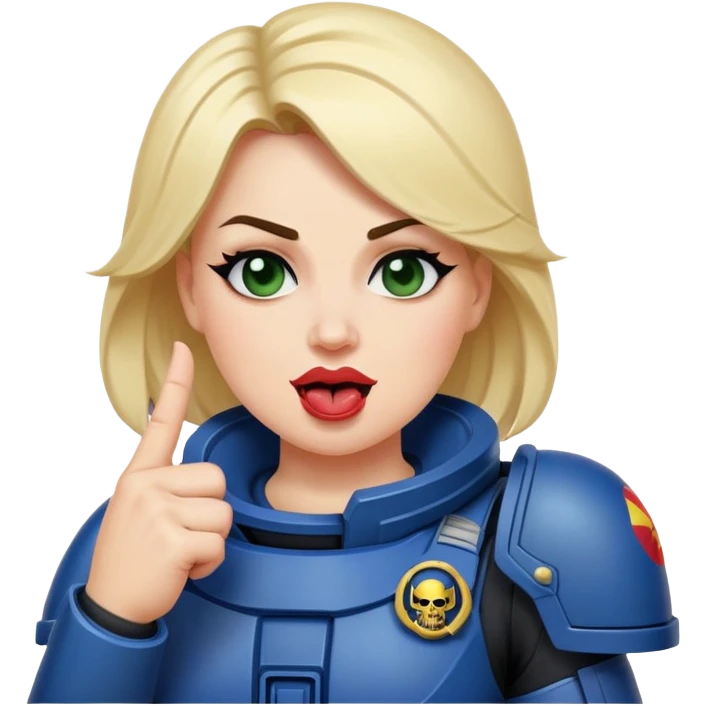 woman space marine crossed out middle finger and face with tongue out wink eye emoji
