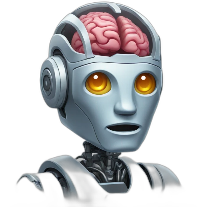 robot with brain emoji