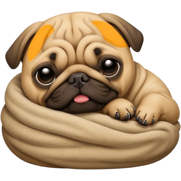 Pug sleeping  emoji