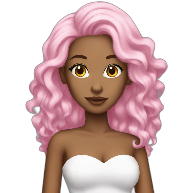 Queen pink hair White skin emoji