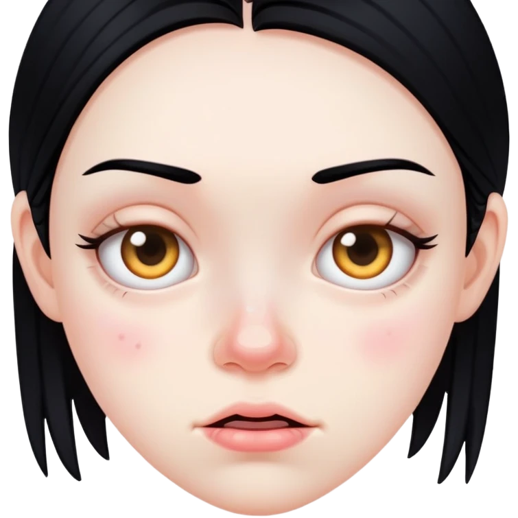 ugly girl with black hair and pimples emoji