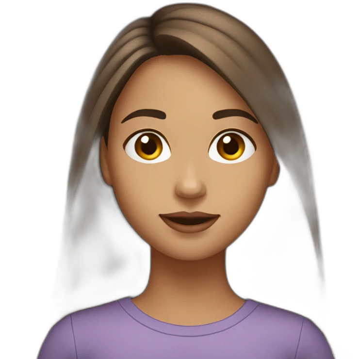 light skin girl long dark brown hairs with laptop emoji