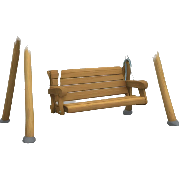 One seat swing set wooden emoji
