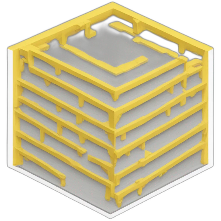 isometric square floor layout yellow lines border perimeter emoji