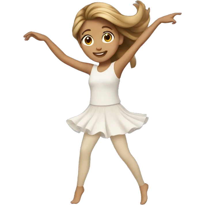 Girl dancing with brown hair with blond highlights  emoji