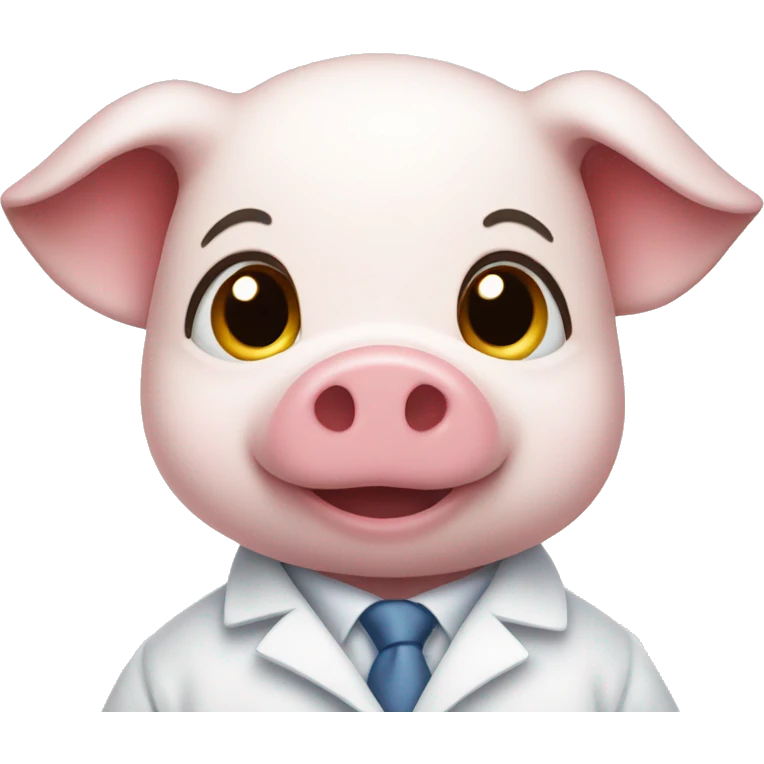 a piglet in white lab coat emoji