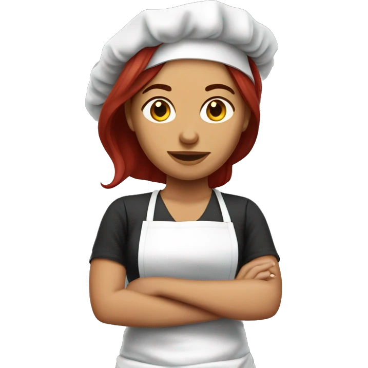 Dark straight red hair Mexican woman cooking birria emoji