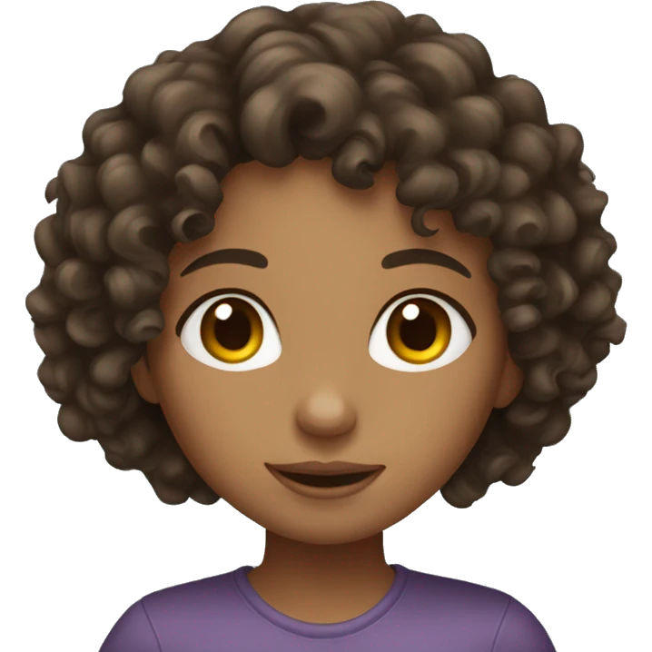 Brunette curly hair girl emoji