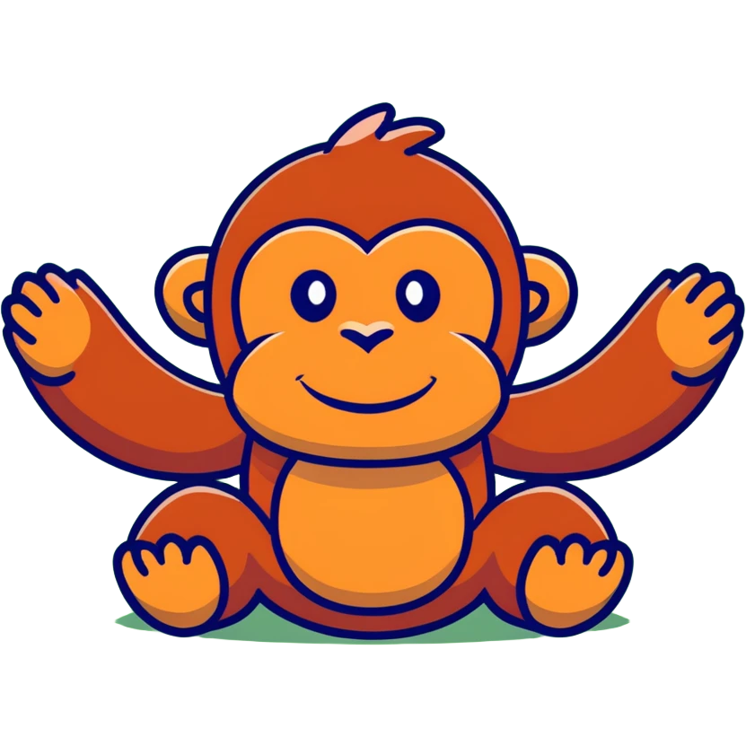 happy orangutan in jungle emoji