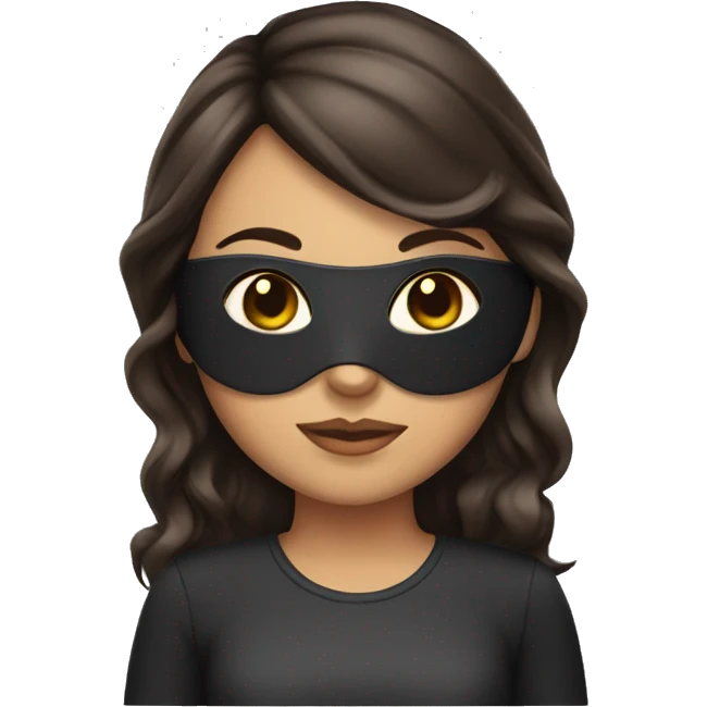 brunet girls whit sleep mask emoji