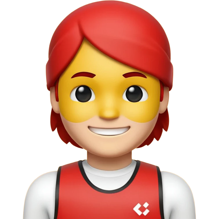 a blocky red avatar with a smiley face and the text “team coolkid join today” on his chest emoji