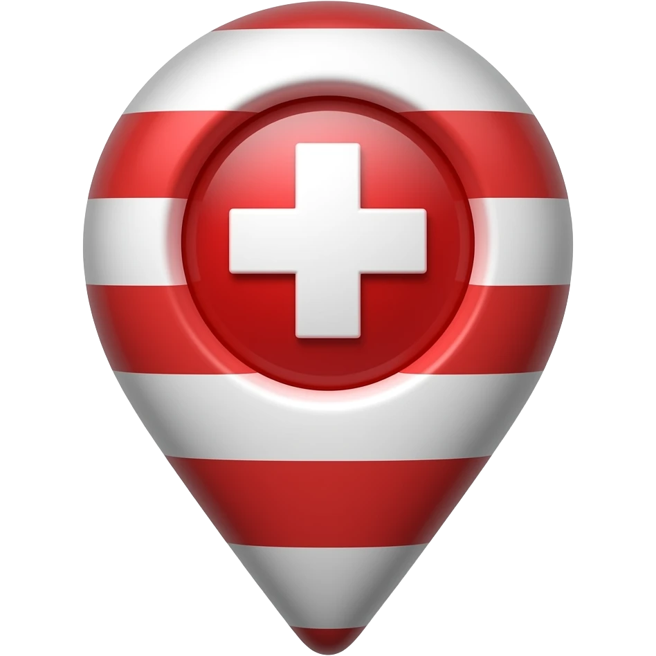 a location pin with a white cross inside it emoji