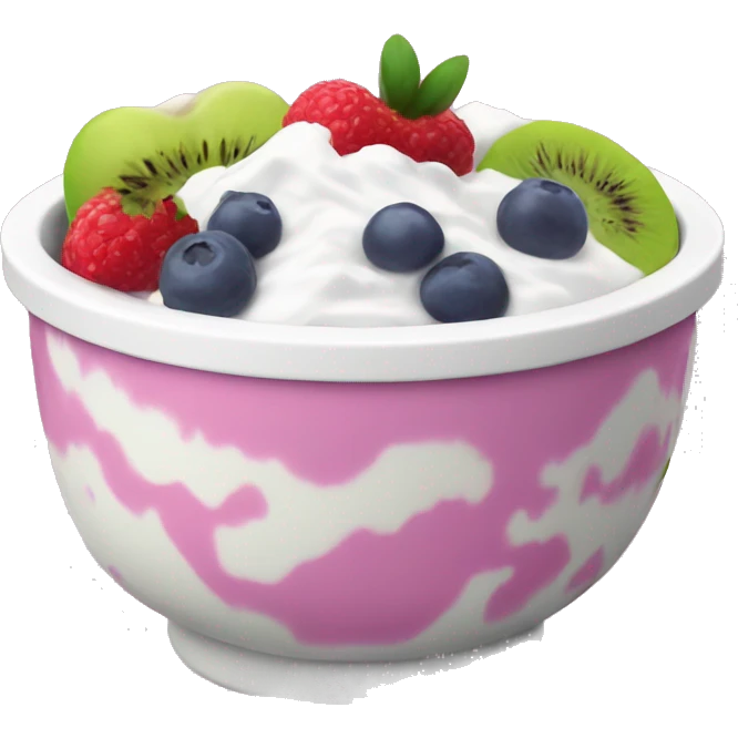 Yoghurt bowl with fruit emoji