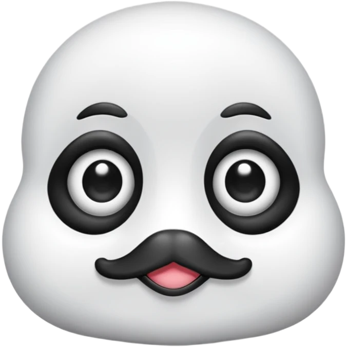 Crea una cría de foca arpa (conocida como whitecoat) descansando sobre el hielo.Es prácticamente una esfera perfecta de pelaje blanco y esponjoso.Tiene ojos oscuros, una nariz negra pequeña y bigotes largos que resaltan sobre su cara clara emoji