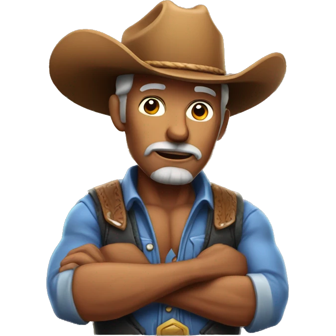 muscular old cowboy emoji