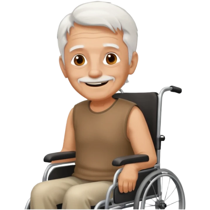 Old man with wheelchair happy emoji