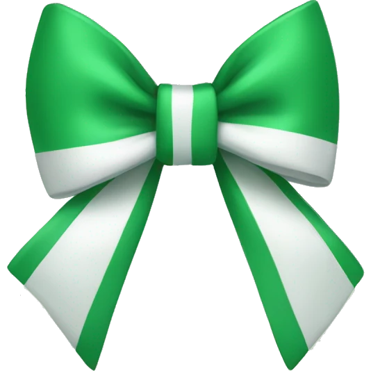 Green and white bow emoji