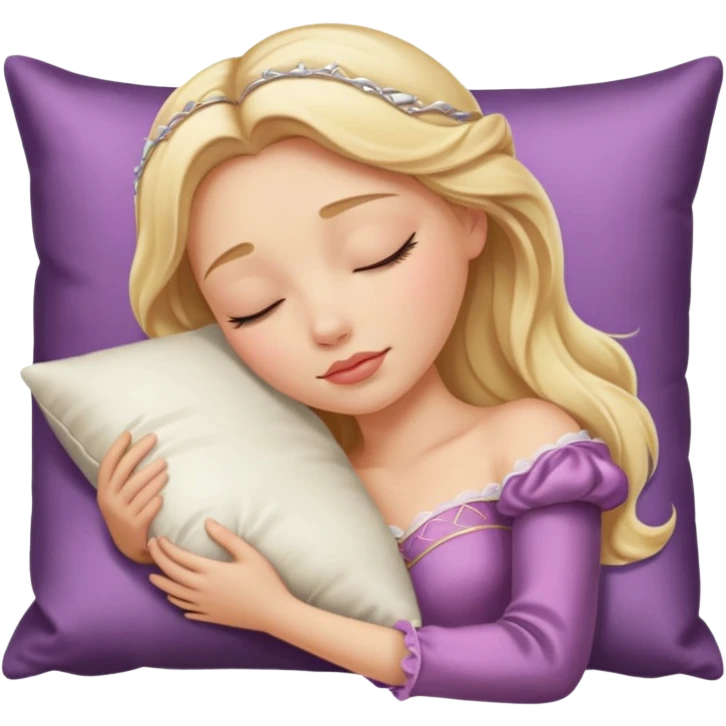 sleeping beauty blonde white girl with a silk pillow emoji