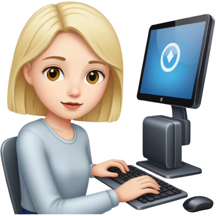 Girl  and computer  emoji