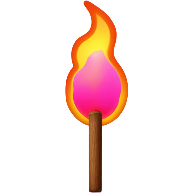 Pink neon a burning match emoji