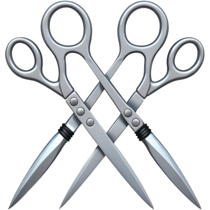 Two pairs of scissor hands interlocking  emoji